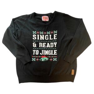 Tipsy Elves Black Crewneck Sweater - Festive Design Sz XL